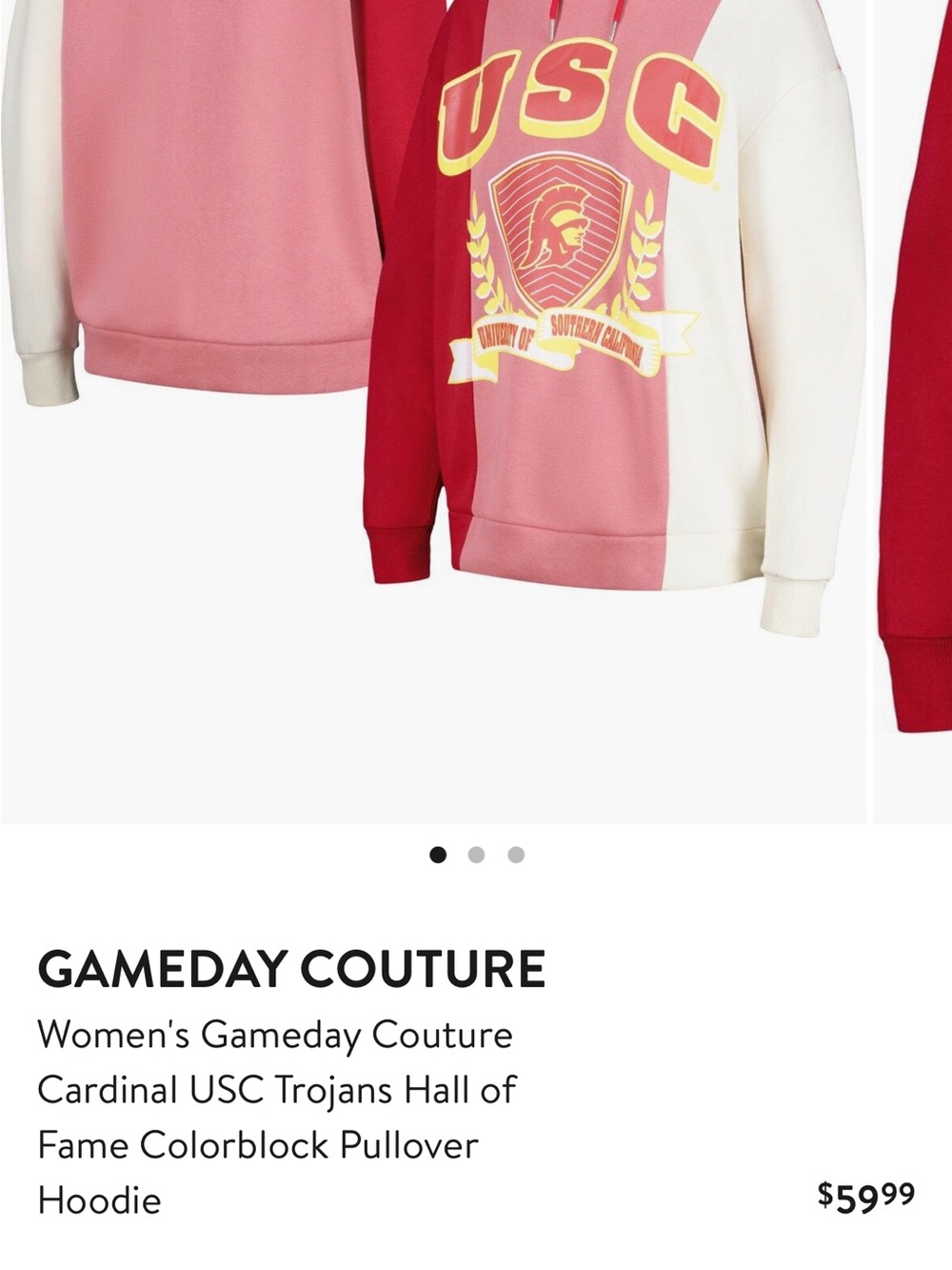 Women's Cardinal & Pink USC Trojans Colorblock Pullover Hoodie